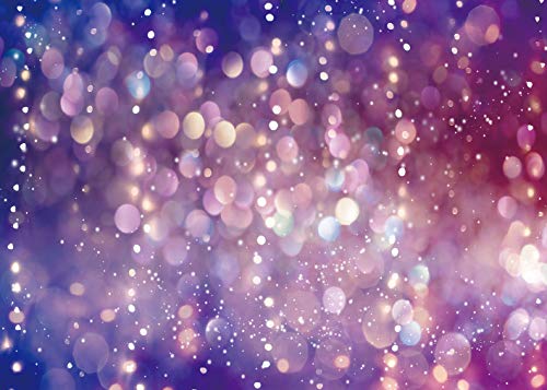 WR Purple Light Spots Backdrop Dreamy Glitter Dots Halos Photography Background Girl Birthday Party Baby Shower Decor Banner Video Photo Studio Props, 7x5FT(width 210cm x Height 150cm)