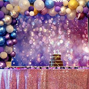 WR Purple Light Spots Backdrop Dreamy Glitter Dots Halos Photography Background Girl Birthday Party Baby Shower Decor Banner Video Photo Studio Props, 7x5FT(width 210cm x Height 150cm)