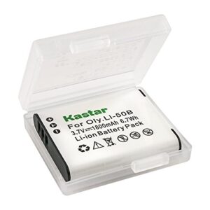 Kastar Battery for Olympus LI-50B SZ-10 SZ-12 SZ-15 SZ-16 Sz-20 SZ-30MR SZ31MR TG-610 TG-630 TG-810 TG-820 TG-830 XZ-1 XZ-16 SP-810UZ and Panasonic VW-VBX090 HX-WA03 HX-WA2 HX-WA20 HX-WA3 HX-WA301