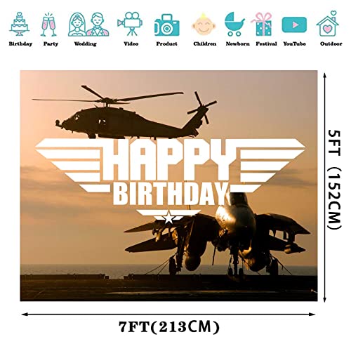 EMDSPR Military Fighter Backdrop for Birthday, 7x5ft Vinyl, Aircraft Force Retro Airplane Photography Background for Pilot Portrait Photo Booth BJZYPR52