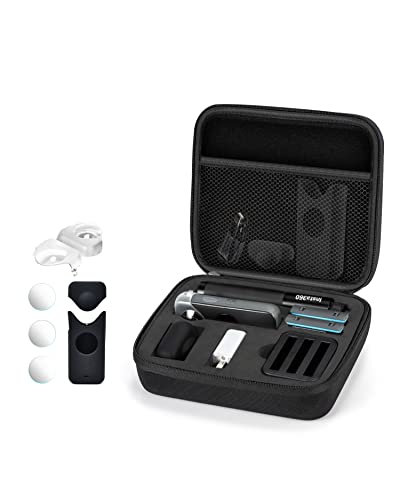 4in1 Carry Case for Insta360 One X2, Includes Lens Cap, Three Lens Guards and Black Rubber Sleeve Case and Lanyard, Compatible for Insta360 Bullet Time Handle