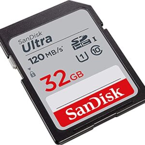 SanDisk 32GB SDHC SD Ultra Memory Card (Two Pack) Works with Canon EOS Rebel T7, Rebel T6, 77D Digital Camera Class 10 (SDSDUN4-032G-GN6IN) Bundle with (1) Everything But Stromboli Combo Card Reader