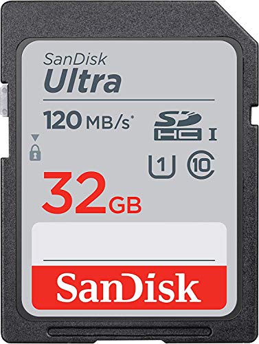 SanDisk 32GB SDHC SD Ultra Memory Card (Two Pack) Works with Canon EOS Rebel T7, Rebel T6, 77D Digital Camera Class 10 (SDSDUN4-032G-GN6IN) Bundle with (1) Everything But Stromboli Combo Card Reader