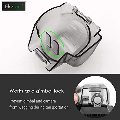 Arzroic DJI Mavic Pro Gimbal Lock Camera Lens Cover Clamp DJI Mavic Pro Accessories Gimbal Guard Protector Camera Clip Mount Cap, Transparent Grey