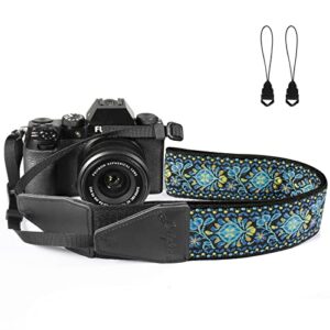 dulphee camera strap, jacquard weave 2″ shoulder neck straps for all dslr cameras men women photographers