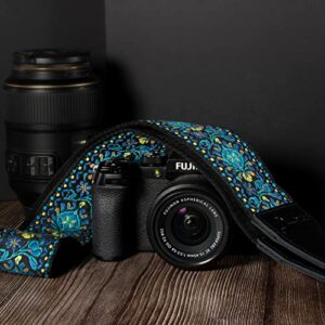 Dulphee Camera Strap, Jacquard Weave 2" Shoulder Neck Straps for All DSLR Cameras Men Women Photographers