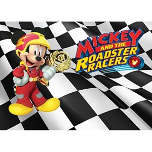 mickey and the roadster racers background for photography 7x5ft black and white chequered flag race car themed photography backdrop