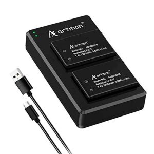 artman lp-e17 battery 2-pack and usb dual charger kit for canon eos rp r10 rebel t8i t7i t6i t6s sl2 sl3 eos m6 m5 m3 77d 200d 750d 760d, 800d 8000d kiss x8i dslr camera (black)