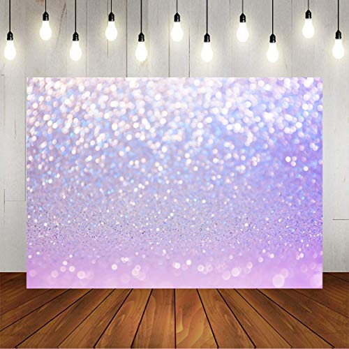 Mocsicka Light Purple Bokeh Backdrop for Photography Newborn Baby Shower Portrait Party Decoration Abstract Halo Dots (Not Glitter) Photoshoot Props (7x5ft)