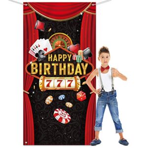 Casino Theme Birthday Party Decorations Casino Door Cover Las Vegas Casino Birthday Party Decorations Casino Night Photograph Casino Las Vegas Party Decoration Supplies, 6 x 3 Feet