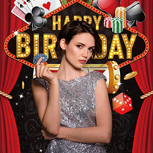 Casino Theme Birthday Party Decorations Casino Door Cover Las Vegas Casino Birthday Party Decorations Casino Night Photograph Casino Las Vegas Party Decoration Supplies, 6 x 3 Feet