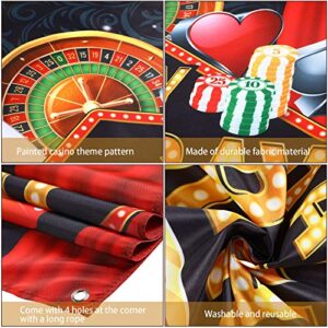 Casino Theme Birthday Party Decorations Casino Door Cover Las Vegas Casino Birthday Party Decorations Casino Night Photograph Casino Las Vegas Party Decoration Supplies, 6 x 3 Feet