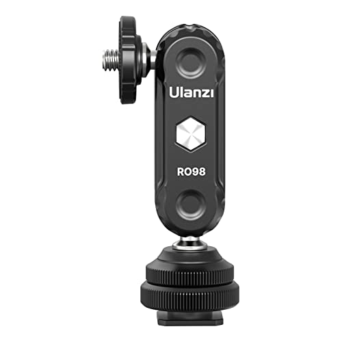 R098 Cold Shoe Monitor Mount 1/4" Rotatable Dual Ballhead Hot Shoe Mount Microphone Fill Light Camera Monitor Swivel Bracket for Sony/Canon/Nikon/Panasonic/Fujifilm