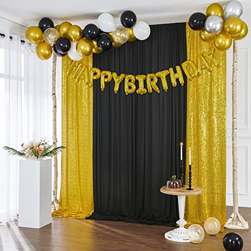 4ft x 10ft Gold Sequin Backdrop Curtain fpr Party, Not See Through Gold Backdrop Drapes for Wedding Party Photography Home Decoration