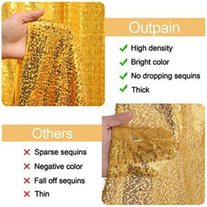 4ft x 10ft Gold Sequin Backdrop Curtain fpr Party, Not See Through Gold Backdrop Drapes for Wedding Party Photography Home Decoration