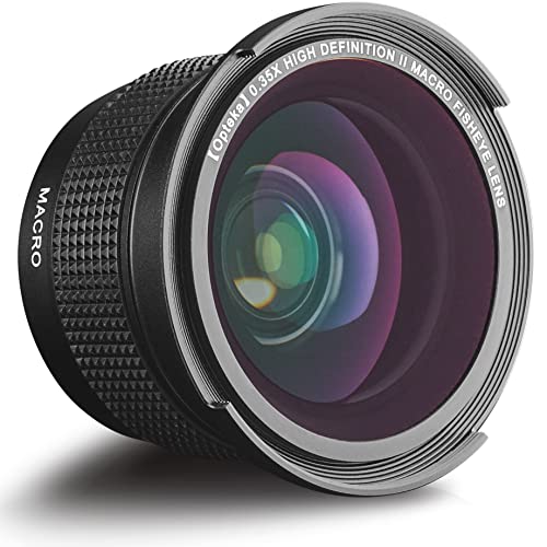 Opteka 58MM 0.35x Fisheye Wide Angle Lens Compatible with Canon DSLR Cameras Including Macro Close Up Attachment