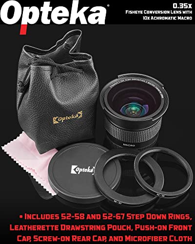 Opteka 58MM 0.35x Fisheye Wide Angle Lens Compatible with Canon DSLR Cameras Including Macro Close Up Attachment