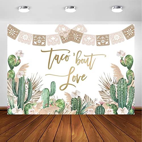 Avezano Taco Bout Love Bridal Shower Backdrop Boho Pampas Grass Bridal Shower Photography Background Fiesta Cactus Mexican Bridal Shower Bachelorette Wedding Party Decoration Photoshoot (7x5ft)