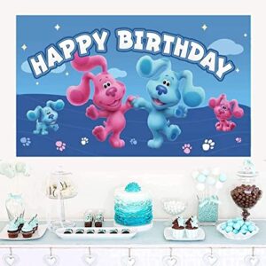 Atvscay Blue Dog Party Banner Blue Dog Photography Party Decorations Background Children's Birthday Party Photo Family Backdrop 6x4ft