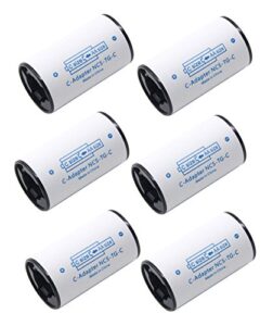 lampvpath (pack of 6) c battery adapter, aa to c battery adapter converter spacer, c size battery adapter