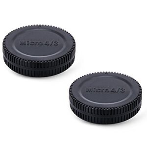 2 pack jjc body cap and rear lens cap cover kit for micro 4/3 dslr cameras and micro 4/3 mount lenses