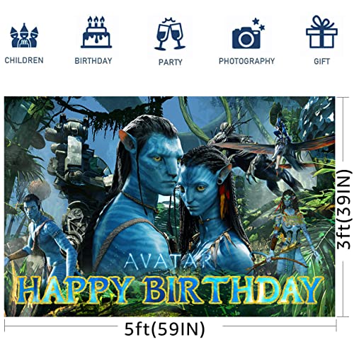 Avatar Birthday Decorations Birthday Banner Photography Background Avatar Party Supplies 5x3Ft Avatar Backdrop for Kids Decoration Baby Shower Photography