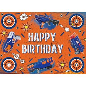 maijoeyy 7x5ft dart war nerf happy birthday backdrop nerf party supplies nerf party decorations banner