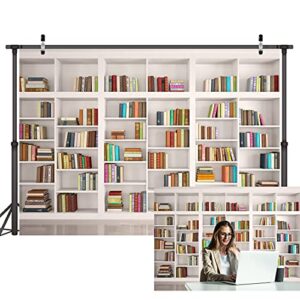 lywygg 7x5ft bookshelf backdrop bookcase backdrops library backdrop office backdrop for video conference vintage party background books cp-259