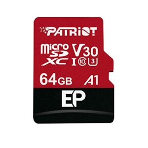 patriot 64gb a1 / v30 micro sd card for android phones and tablets, 4k video recording – pef64gep31mcx