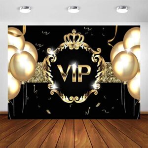 avezano vip party backdrops for birthday photoshoot 7x5ft golden balloon black gold theme photography background red carpet vip photo booth backdrop for parties