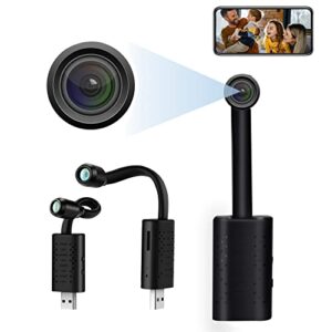 Mini USB WiFi Camera,Smallest USB Plug Camera,1080P HD Security Camera,Portable Nanny Cam,Micro Snake Inspection Camera with App Live Streaming,Motion Detection,Night Vision for Indoor/Home/Office