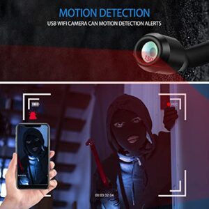 Mini USB WiFi Camera,Smallest USB Plug Camera,1080P HD Security Camera,Portable Nanny Cam,Micro Snake Inspection Camera with App Live Streaming,Motion Detection,Night Vision for Indoor/Home/Office