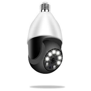 tienciy security camera pan-tilt light bulb camera, fhd 2k wireless wi-fi ip camera, home surveillance cctv cameras with motion auto tracking/siren alarm/night vision/remote viewing/two-way audio