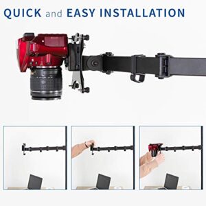 VIVO Universal VESA Adapter Bracket Kit for DSLR Cameras/Camcorders, 1/4 inch Mount, Photo and Video Shooting, Attaches to Monitor Stands for Overhead Placement, 75x75mm and 100x100mm, MOUNT-V00CAM