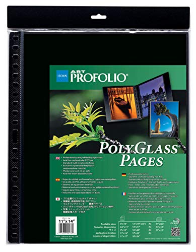 ProFolio by Itoya, Art ProFolio PolyGlass, 10-Pack Multi-Ring Binder Refill Pages - Portrait, 8.5 x 11 Inches