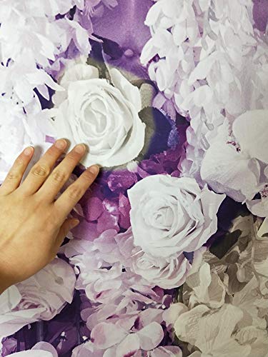 2.2x1.5m Photography Backdrops Purple Flowers Curtain Wedding Backdrop Bridal Shower Spiral Decorations Floral 3D Backdrop Table Dessert Decor Photoshooting Background XT-6708