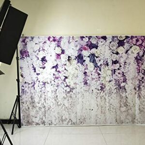 2.2x1.5m Photography Backdrops Purple Flowers Curtain Wedding Backdrop Bridal Shower Spiral Decorations Floral 3D Backdrop Table Dessert Decor Photoshooting Background XT-6708