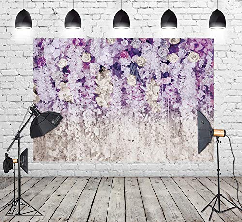 2.2x1.5m Photography Backdrops Purple Flowers Curtain Wedding Backdrop Bridal Shower Spiral Decorations Floral 3D Backdrop Table Dessert Decor Photoshooting Background XT-6708