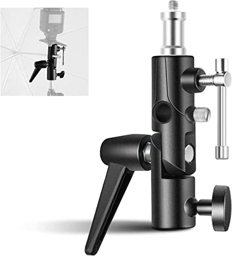 NEEWER Camera Flash Bracket H-Type Mount with Umbrella Softbox Holder, 180° Swivel Adjustable Metal Light Stand Adapter with 1/4" to 3/8" Screw Adapter for Speedlite LED Lamp Light Stand Tripod