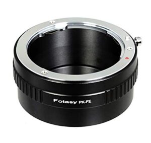 fotasy pk lens to e mount adapter, k mount e adapter, pk fe adapter, compatible with pentax k lens sony a7 a7r a7s ii iii iv a9 a7c alpha 1 a6600 a6500 a6400 a6300 a6100 a6000 a5100 a5000 a3500 zv-e10