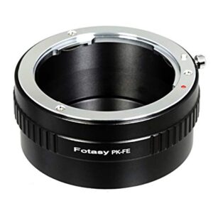 Fotasy PK Lens to E Mount Adapter, K Mount E Adapter, PK FE Adapter, Compatible with Pentax K Lens Sony a7 a7R a7s II III IV a9 a7c Alpha 1 a6600 a6500 a6400 a6300 a6100 a6000 a5100 a5000 a3500 ZV-E10