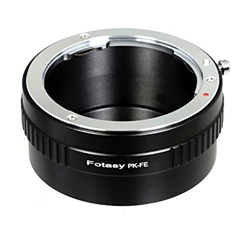 Fotasy PK Lens to E Mount Adapter, K Mount E Adapter, PK FE Adapter, Compatible with Pentax K Lens Sony a7 a7R a7s II III IV a9 a7c Alpha 1 a6600 a6500 a6400 a6300 a6100 a6000 a5100 a5000 a3500 ZV-E10