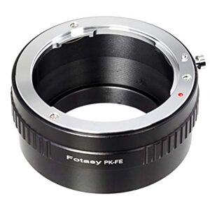 Fotasy PK Lens to E Mount Adapter, K Mount E Adapter, PK FE Adapter, Compatible with Pentax K Lens Sony a7 a7R a7s II III IV a9 a7c Alpha 1 a6600 a6500 a6400 a6300 a6100 a6000 a5100 a5000 a3500 ZV-E10