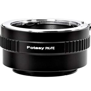 Fotasy PK Lens to E Mount Adapter, K Mount E Adapter, PK FE Adapter, Compatible with Pentax K Lens Sony a7 a7R a7s II III IV a9 a7c Alpha 1 a6600 a6500 a6400 a6300 a6100 a6000 a5100 a5000 a3500 ZV-E10