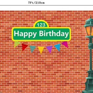 DePhoto Brick Wall Backdrop 1st Girl or Boy Birthday Party Baby Shower Photography Seamless Vinyl Photo Background Studio Prop PGT529A 7x5ft