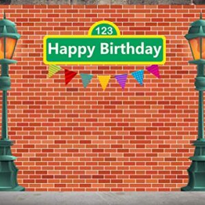 DePhoto Brick Wall Backdrop 1st Girl or Boy Birthday Party Baby Shower Photography Seamless Vinyl Photo Background Studio Prop PGT529A 7x5ft