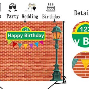 DePhoto Brick Wall Backdrop 1st Girl or Boy Birthday Party Baby Shower Photography Seamless Vinyl Photo Background Studio Prop PGT529A 7x5ft