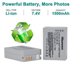 NB-10L NB10L Battery and Dual Charger, Hisewen 2 X 1500mAh Replacement Battery for Canon PowerShot G1 X, G3 X, G15, G16, SX40 HS, SX50 HS, SX60 HS Digital Camera