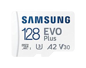 samsung evo plus microsd sdxc u3 class 10 a2 memory card 130mb/s with sd adapter 2021 (128gb)