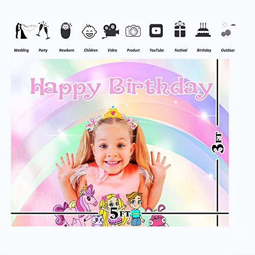 SIMILAR Love Diana Birthday Party Supplies Backdrop Pink Happy Birthday Princess Diana Background for Girl 1st Birthday Vinyl Rainbow Backgrounds Backdrops for Kids Party Decorations, 5x3ft